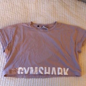 Mauve gym shark crop top